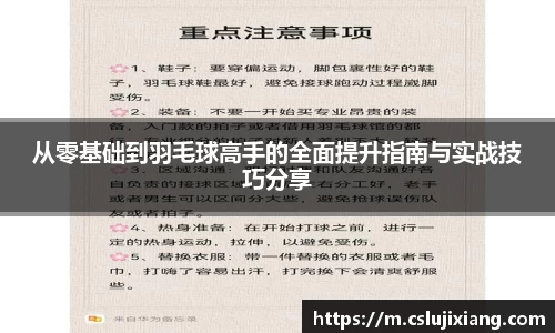 从零基础到羽毛球高手的全面提升指南与实战技巧分享